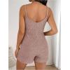 image:imageMakeMeChic Womens Maternity Summer Cami Romper V Neck Rib Knit Pregnancy Short Overalls Jumpsuit Vacation OutfitsPink