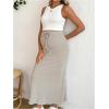 image:imageMakeMeChic Womens Maternity Summer Two Piece Set Sleeveless Tank Tops and Midi Skirt Rib Knit Casual OutfitMulticolor