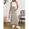 image:imageMakeMeChic Womens Maternity Summer Two Piece Set Sleeveless Tank Tops and Midi Skirt Rib Knit Casual OutfitMulticolor