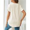 image:imageMakeMeChic Womens Maternity Textured T Shirt Summer Work Pregnancy Nursing Tops Crew Neck Short Sleeve TeesApricot Solid