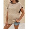 image:imageMakeMeChic Womens Maternity Textured T Shirt Summer Work Pregnancy Nursing Tops Crew Neck Short Sleeve TeesKhaki