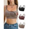 image:imageMakeMeChic Womens 3 Pack Maternity Nursing Bra Wireless Ruched Comfy Breastfeeding BralettesMulticolor