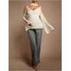 image:imageMakeMeChic Womens Maternity Clothes Summer Draped Cold Shoulder Bell Sleeve Pregnancy Tops with ScarfApricot
