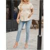 image:imageMakeMeChic Womens Maternity Nursing Blouse Ruffle Wrap Work Shirt Pregnancy Button Down Belted TopsBeige