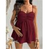 image:imageMakeMeChic Womens Maternity Summer Cute Tank Tops Spaghetti Strap Ruffle Hem Sleeveless Pregnancy CamisoleRed