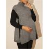 image:imageMakeMeChic Womens Maternity Sweater Vest Mock Neck Tie Side Sleeveless Pregnancy Knit TopGrey