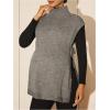 image:imageMakeMeChic Womens Maternity Sweater Vest Mock Neck Tie Side Sleeveless Pregnancy Knit TopGrey