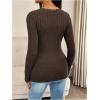 image:imageMakeMeChic Womens Maternity T Shirts Lace Long Sleeve Scoop Neck Knit Pregnancy TopsBrown