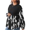 image:imageMakeMeChic Womens Maternity Blouse Graphic Print Long Sleeve Round Neck Shirts Peplum Tops
