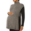 image:imageMakeMeChic Womens Maternity Sweater Vest Mock Neck Tie Side Sleeveless Pregnancy Knit TopGrey