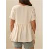 image:imageMakeMeChic Womens Maternity Casual Blouses Peplum Pregnancy Short Sleeve V Neck Button Down Shirts Nursing TopKhaki