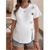 image:imageMakeMeChic Womens Maternity T Shirt Floral Crew Neck Short Sleeve Split Pregnancy TopsWhite