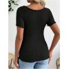 image:imageMakeMeChic Womens Maternity T Shirts Wrap V Neck Tie Side Short Sleeve Nursing TopsBlack