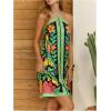 image:imageMakeMeChic Womens Halter Dresses Summer Beach Backless Tropical Vacation Caribbean Outfits Boho Mini DressesBlack and Green