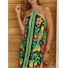 image:imageMakeMeChic Womens Halter Dresses Summer Beach Backless Tropical Vacation Caribbean Outfits Boho Mini DressesBlack and Green