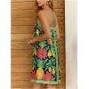 image:imageMakeMeChic Womens Halter Dresses Summer Beach Backless Tropical Vacation Caribbean Outfits Boho Mini DressesBlack and Green