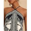 image:imageMakeMeChic Womens Halter Dresses Summer Beach Backless Tropical Vacation Caribbean Outfits Boho Mini DressesBlack and White