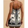 image:imageMakeMeChic Womens Halter Dresses Summer Beach Backless Tropical Vacation Caribbean Outfits Boho Mini DressesBlack and White