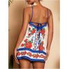 image:imageMakeMeChic Womens Halter Dresses Summer Beach Backless Tropical Vacation Caribbean Outfits Boho Mini DressesBlue Floral