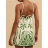 image:imageMakeMeChic Womens Halter Dresses Summer Beach Backless Tropical Vacation Caribbean Outfits Boho Mini DressesGreen and White B