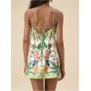 image:imageMakeMeChic Womens Halter Dresses Summer Beach Backless Tropical Vacation Caribbean Outfits Boho Mini DressesGreen and White C