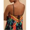 image:imageMakeMeChic Womens Halter Dresses Summer Beach Backless Tropical Vacation Caribbean Outfits Boho Mini DressesMulticolor Black Floral
