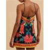 image:imageMakeMeChic Womens Halter Dresses Summer Beach Backless Tropical Vacation Caribbean Outfits Boho Mini DressesMulticolor Black Floral