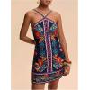 image:imageMakeMeChic Womens Halter Dresses Summer Beach Backless Tropical Vacation Caribbean Outfits Boho Mini DressesMulticolor Boho