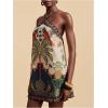 image:imageMakeMeChic Womens Halter Dresses Summer Beach Backless Tropical Vacation Caribbean Outfits Boho Mini DressesMulticolor D
