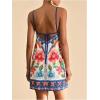 image:imageMakeMeChic Womens Halter Dresses Summer Beach Backless Tropical Vacation Caribbean Outfits Boho Mini DressesMulticolor F