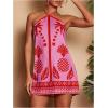 image:imageMakeMeChic Womens Halter Dresses Summer Beach Backless Tropical Vacation Caribbean Outfits Boho Mini DressesPink