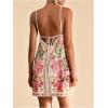 image:imageMakeMeChic Womens Halter Dresses Summer Beach Backless Tropical Vacation Caribbean Outfits Boho Mini DressesPink and White