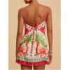 image:imageMakeMeChic Womens Halter Dresses Summer Beach Backless Tropical Vacation Caribbean Outfits Boho Mini DressesRed and White