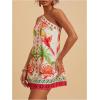 image:imageMakeMeChic Womens Halter Dresses Summer Beach Backless Tropical Vacation Caribbean Outfits Boho Mini DressesRed and White