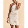 image:imageMakeMeChic Womens Halter Dresses Summer Beach Backless Tropical Vacation Caribbean Outfits Boho Mini DressesWhite