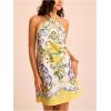 image:imageMakeMeChic Womens Halter Dresses Summer Beach Backless Tropical Vacation Caribbean Outfits Boho Mini DressesYellow