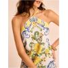image:imageMakeMeChic Womens Halter Dresses Summer Beach Backless Tropical Vacation Caribbean Outfits Boho Mini DressesYellow