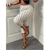 image:imageMakeMeChic Womens Polka Dots Capri Pants Elastic High Waisted Cropped LeggingsApricot