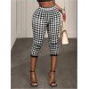 image:imageMakeMeChic Womens Polka Dots Capri Pants Elastic High Waisted Cropped LeggingsBlack