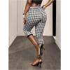 image:imageMakeMeChic Womens Polka Dots Capri Pants Elastic High Waisted Cropped LeggingsBlack