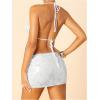 image:imageMakeMeChic Womens Sequin Sparkly Halter Tops Open Back Draped Front Party Club Festival Rave TopWhite