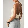 image:imageMakeMeChic Womens Sequin Tops Sparkly Glitter Halter Tank Tops V Neck Open Back Y2k Summer Party Concert OutfitsApricot
