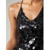 image:imageMakeMeChic Womens Sequin Tops Sparkly Glitter Halter Tank Tops V Neck Open Back Y2k Summer Party Concert OutfitsBlack