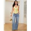 image:imageMakeMeChic Womens Sequin Tops Sparkly Glitter Halter Tank Tops V Neck Open Back Y2k Summer Party Concert OutfitsLight Yellow