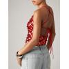 image:imageMakeMeChic Womens Sequin Tops Sparkly Glitter Halter Tank Tops V Neck Open Back Y2k Summer Party Concert OutfitsRed