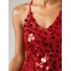 image:imageMakeMeChic Womens Sequin Tops Sparkly Glitter Halter Tank Tops V Neck Open Back Y2k Summer Party Concert OutfitsRed