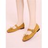 image:imageMakeMeChic Womens Summer Ballet Flats Brown Suede Loafers Bow Knot Buckle Closed Toe Leather ShoesYellow