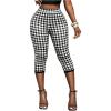 image:imageMakeMeChic Womens Polka Dots Capri Pants Elastic High Waisted Cropped LeggingsBlack