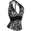 image:imageMakeMeChic Womens Summer Cheetah Print Backless Halter Tops Cowboy Chic Sleeveless Tie Crop TopsGrey