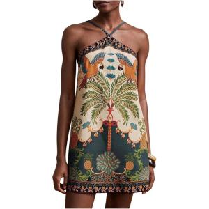 image:imageMakeMeChic Womens Halter Dresses Summer Beach Backless Tropical Vacation Caribbean Outfits Boho Mini DressesMulticolor D